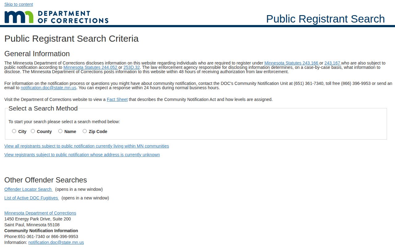 Limited Minnesota DOC public registrant photo source after a Watonwan County release